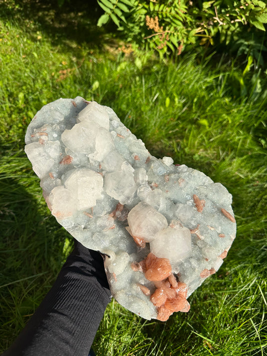 Brown Stiilbite with Apophyllite Shining Crystals