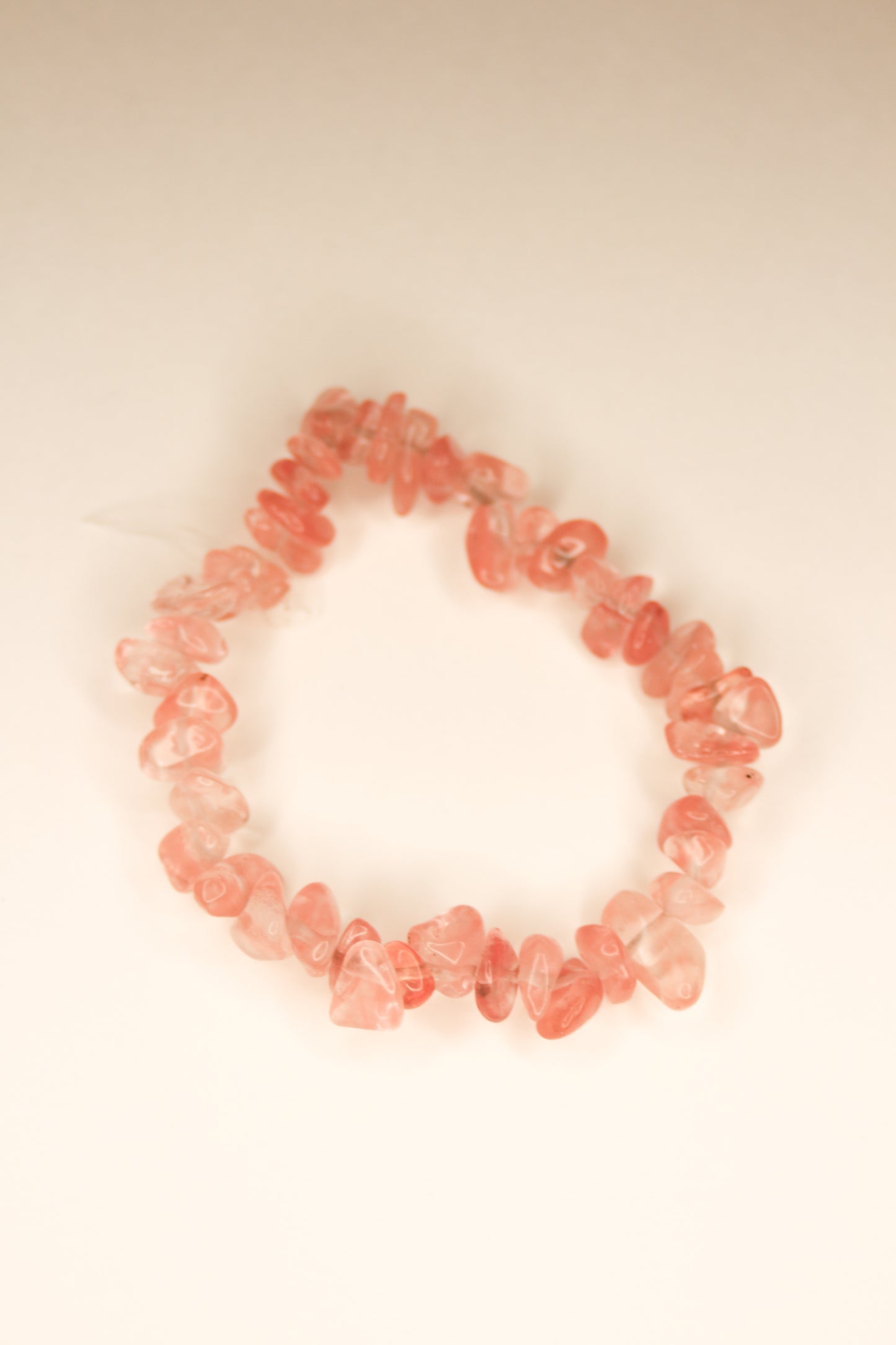 Cherry quartz chip bracelet