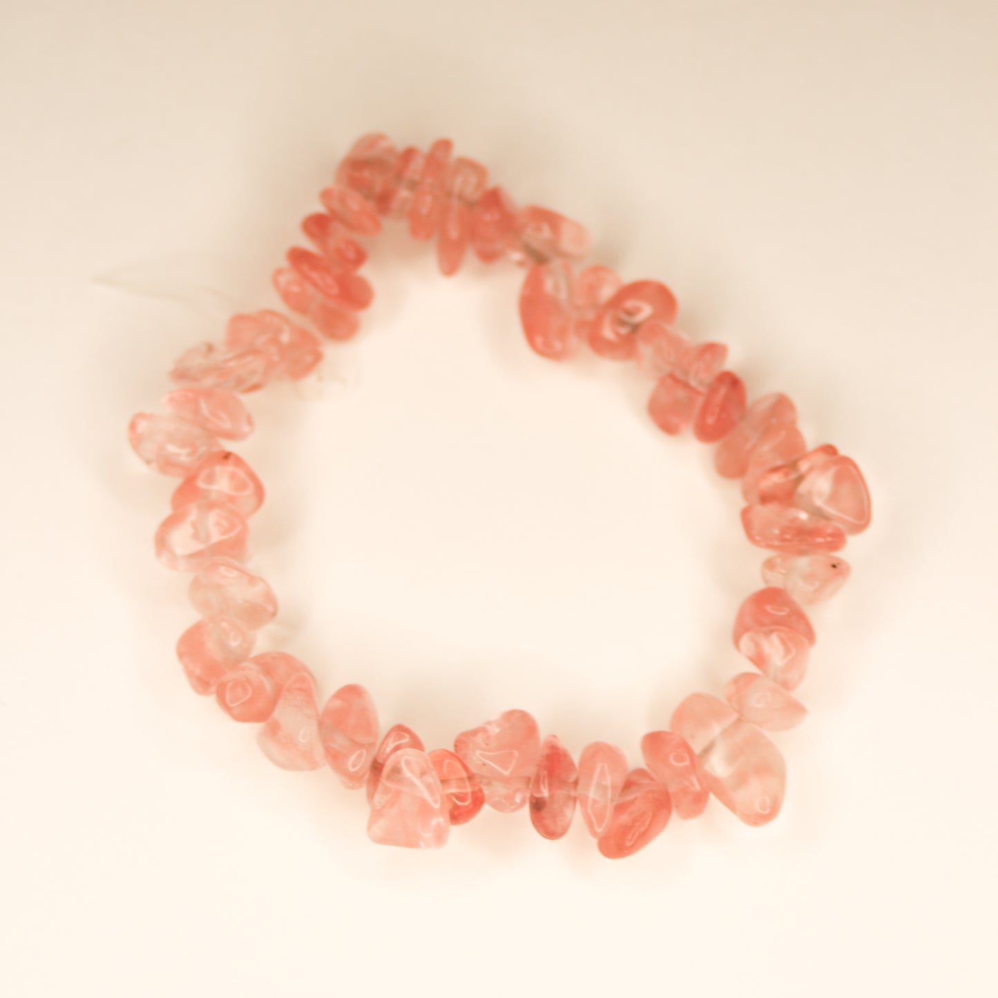 Cherry quartz chip bracelet